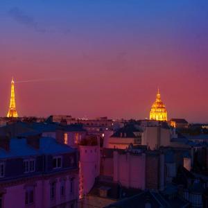 Eiffel Tower view terrace Saint Germain des Pres