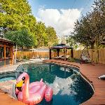 Heated Pool Retreat OutdoorTV BBQ and Cozy Gazebos Houston Texas