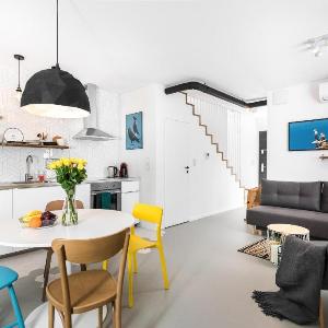 Designer two-level loft in Kazimierz district