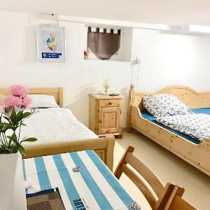 Basement room with window in a garden house