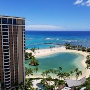 Ilikai Tower One Bedroom Lagoon View Waikiki Condos with Lanai & Free Wifi