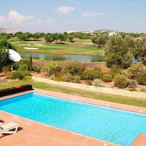 Villa Limni - private pool decked area with lovely golf views. Close to centre of Aphrodite Hills