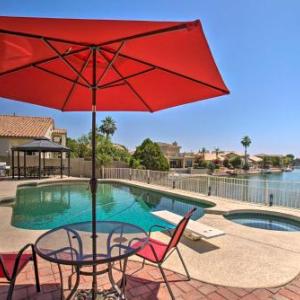 Luxe Lakefront Pool Deck Gazebo and Massage Chair