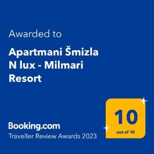 Apartman Šmizla N lux - Milmari Resort