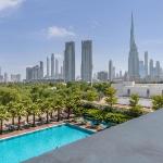 Silkhaus modish studio with Burj Khalifa view pool access Dubai