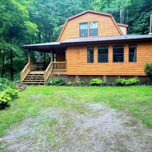 Creek Front Cabin snuggled up in the mountains