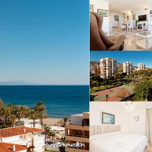 Beachfront apartment with panoramic sea views private parking swimming pools and mini golf