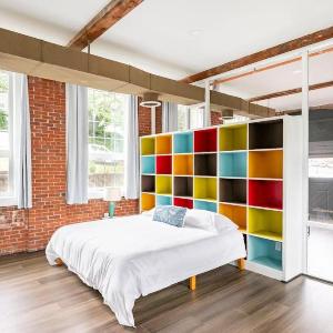 Jennifer's Historic Loft Glass Bedroom