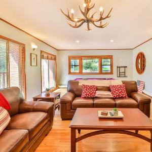 Stream-Side Atrium Home with Side Rooms & Pool Table