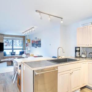One block walk to gondola ski lockers downstairs River Trail close by!