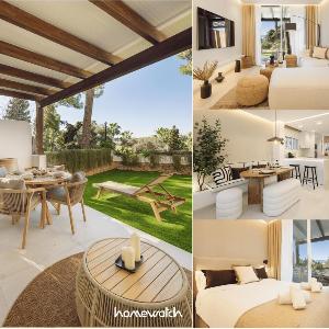 Modern first floor apartment with private terrace garden and barbecue in first line of Aloha Golf in Nueva Andalucía