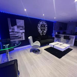 Modern Chrome Heart Haven - Fireplace Bed