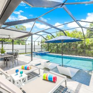 Sea-Renity - 1 Mile To The Beach! Salt Water Pool with Private Shower Pet Friendly Getaway