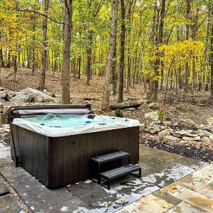 Mahogany Sun Hot Tub Theater Room Fire Pit