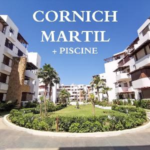 461 apartment for rent 1 bedroom 2 living rooms Corniche Martil 3rd floor