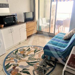 Studio cabine 4 personnes avec terrasse vue mer climatisation et parking
