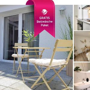 Charmantes Appartement am Hafen mit gratis Bettwäsche-Paket und Terrasse
