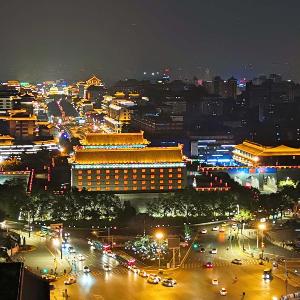 Stylish Homestay Balcony Viewing Ancient XiAn Bell Tower and City Wall