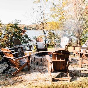 Stunning waterfront on bluff with sauna firepit