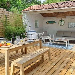Maison 6 pers à Biscarrosse avec grande terrasse 3 ch jardin clos classée 1 étoile - FR-1-877-39