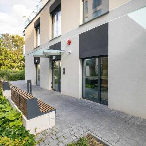 Black and Grey Studio for 2 People in Lublin Center by Noclegi Renters