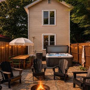Urban Retro Retreat with Hot Tub & Spacious Yard