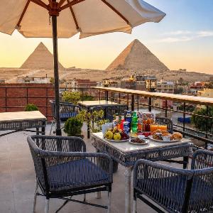 Amadeos Palace pyramids view