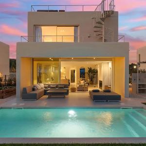 New Sea View Villa Heated Pool Rooftop Jacuzzi
