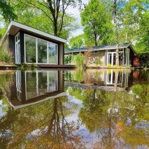 Modern chalet with fireplace near De Veluwe