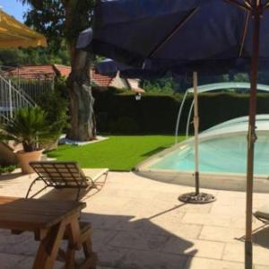 Studio in Vence with wonderful city view private pool enclosed garden 8 km from the beach