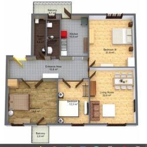 City Center Stylish 3 Bedroom Apartment